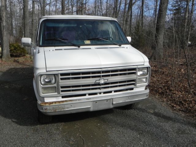 1987 White Chevrolet G20 Van Cargo Van