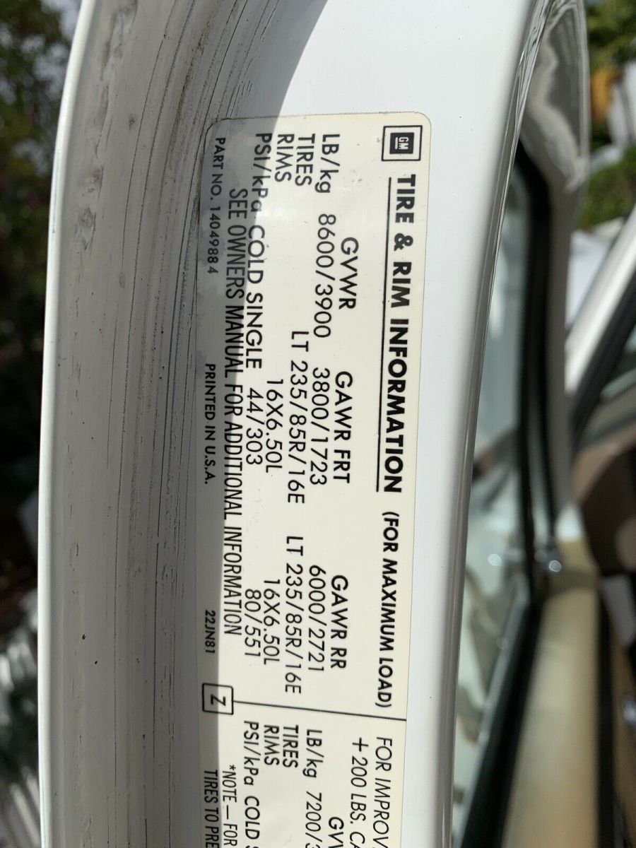 1987 White Chevrolet R20 Pickup