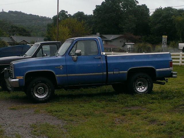 1987 Blue Chevrolet Silverado 1500 Standard Cab Pickup