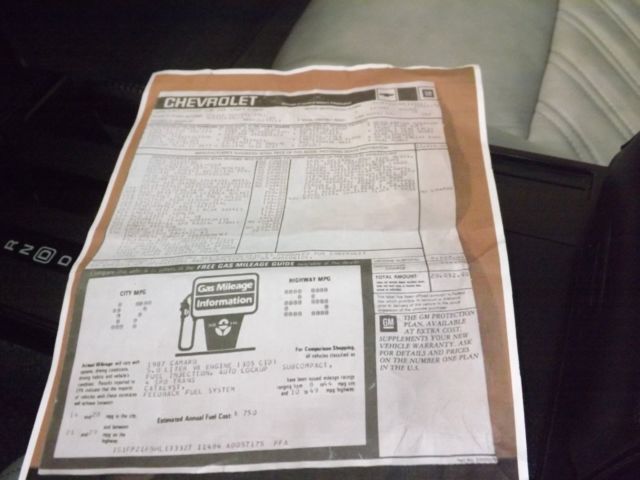 1987 White Chevrolet Camaro Coupe