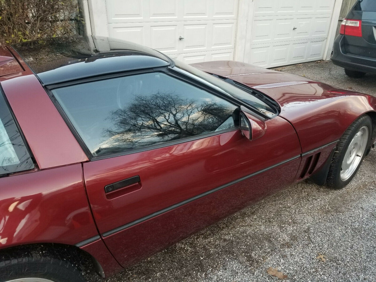1987 Burgundy Chevrolet Corvette Hatchback