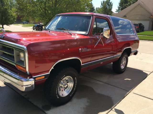 1987 Maroon Dodge Ramcharger SUV