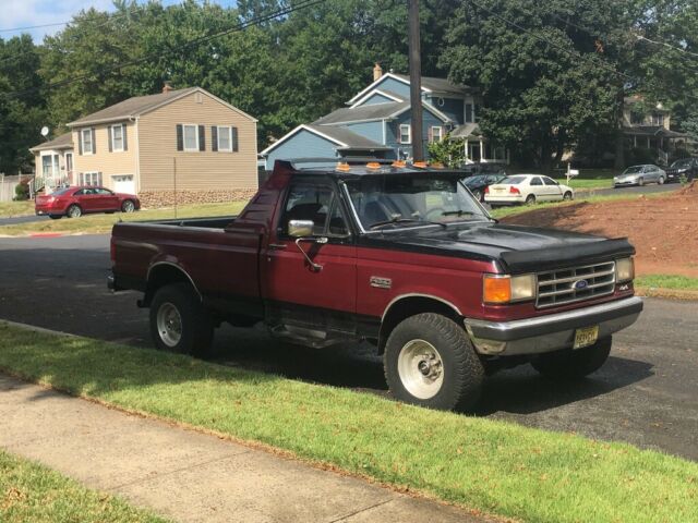 1987 Burgundy Ford F-250 Cab & Chassis