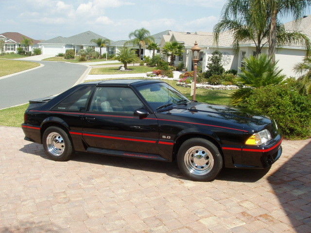 1987 BLACK ON BLACK   PERFECT Ford Mustang HATCHBACK WITH FACTORY INSTALLED T TOPS