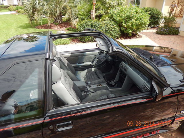 1987 BLACK ON BLACK   PERFECT Ford Mustang HATCHBACK WITH FACTORY INSTALLED T TOPS