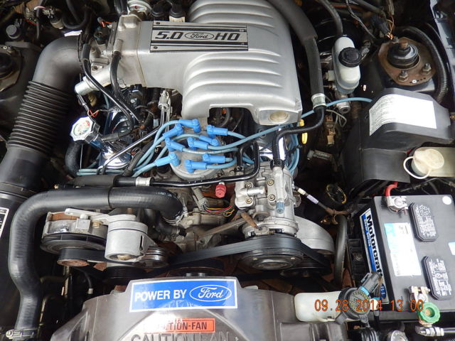 1987 BLACK ON BLACK   PERFECT Ford Mustang HATCHBACK WITH FACTORY INSTALLED T TOPS