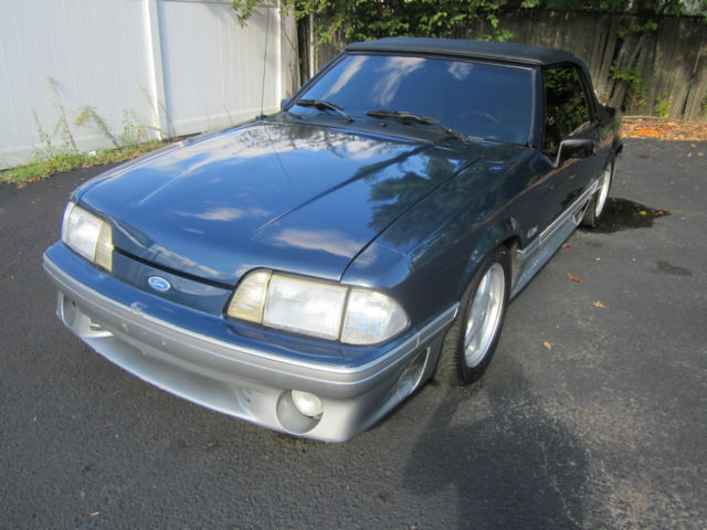 1987 Blue Ford Mustang Convertible