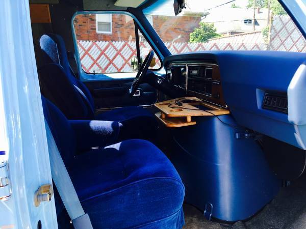 1987 Blue Ford E-Series Van Van Camper