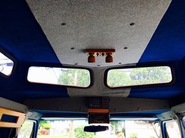 1987 Blue Ford E-Series Van Van Camper