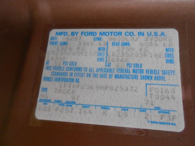 1987 Brown/Beige Ford F-250 Standard Cab Pickup