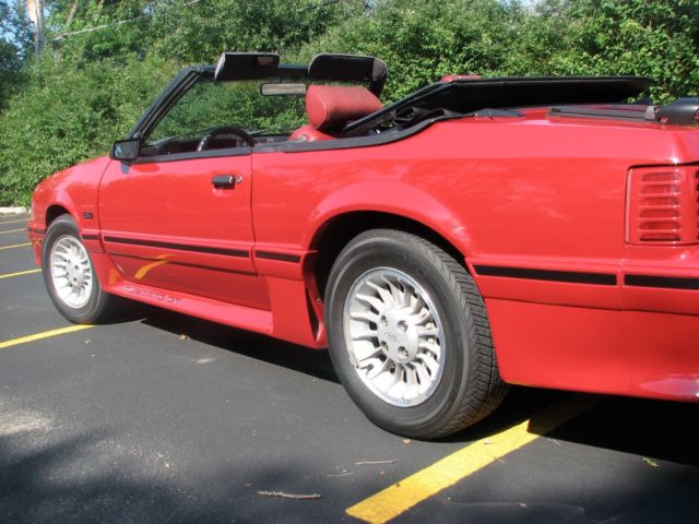 1987 Red Ford Mustang Convertible