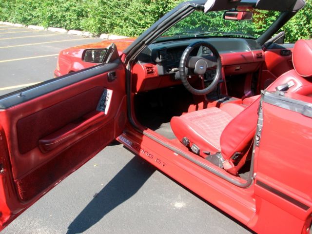 1987 Red Ford Mustang Convertible