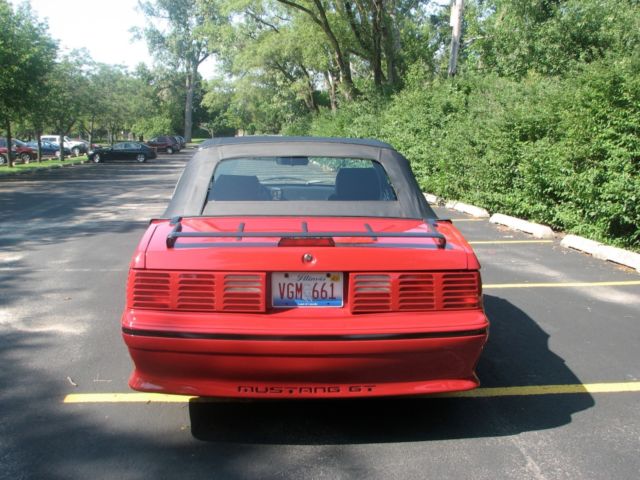 1987 Red Ford Mustang Convertible