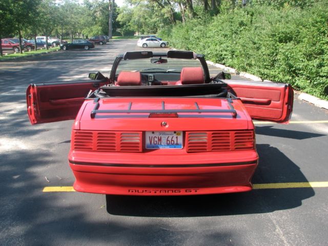 1987 Red Ford Mustang Convertible