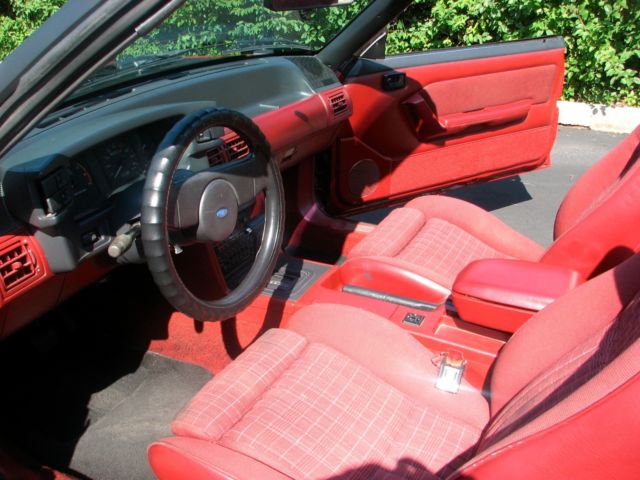 1987 Red Ford Mustang Convertible