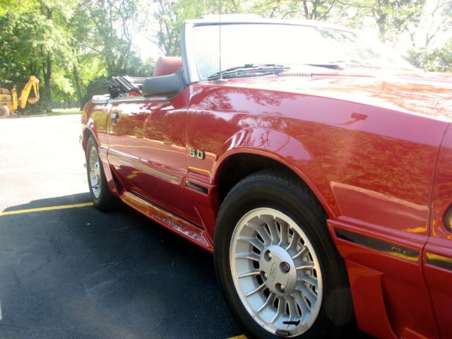 1987 Red Ford Mustang Convertible