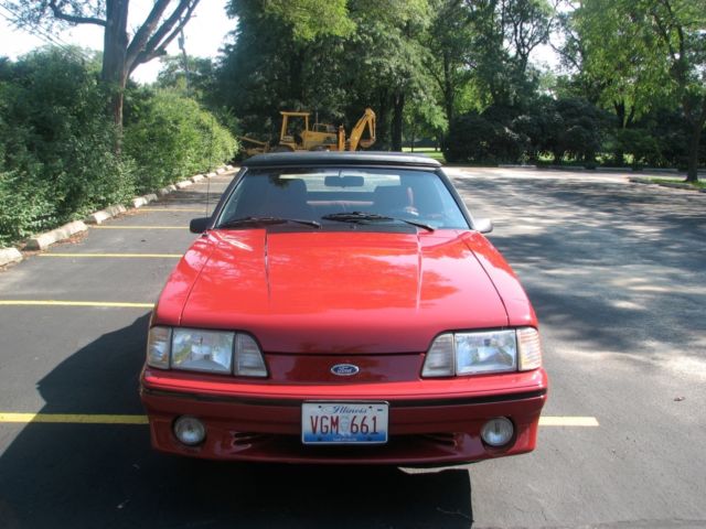 1987 Red Ford Mustang Convertible