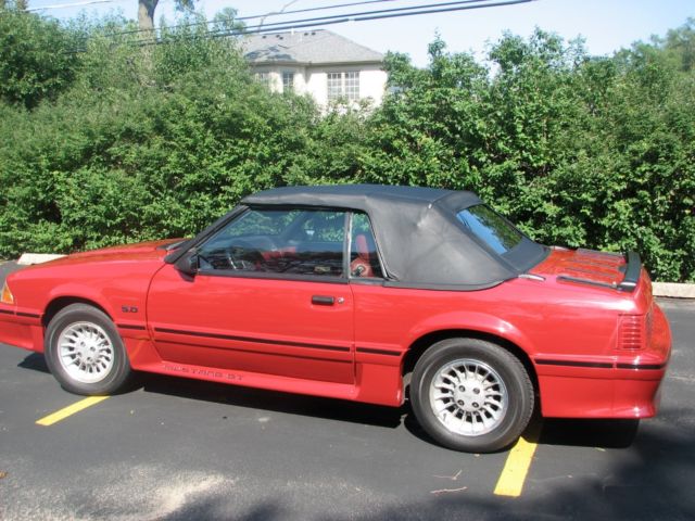 1987 Red Ford Mustang Convertible