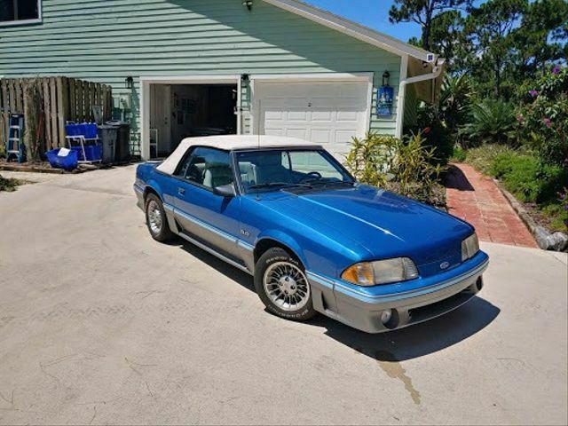 1987 Blue Ford Mustang --