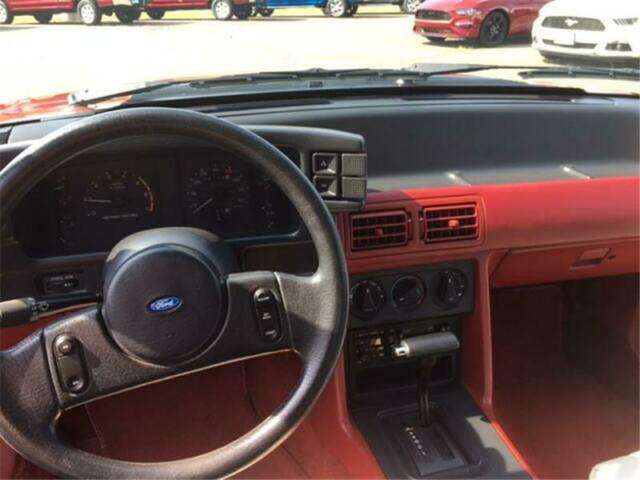 1987 Red Ford Mustang Convertible