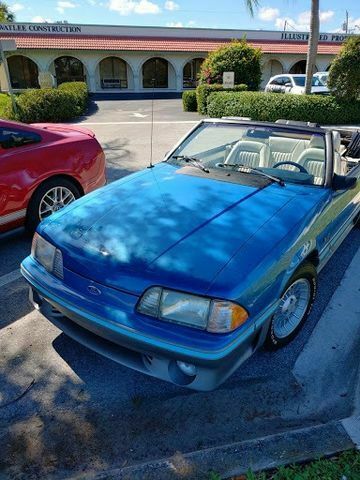 1987 Blue Ford Mustang --
