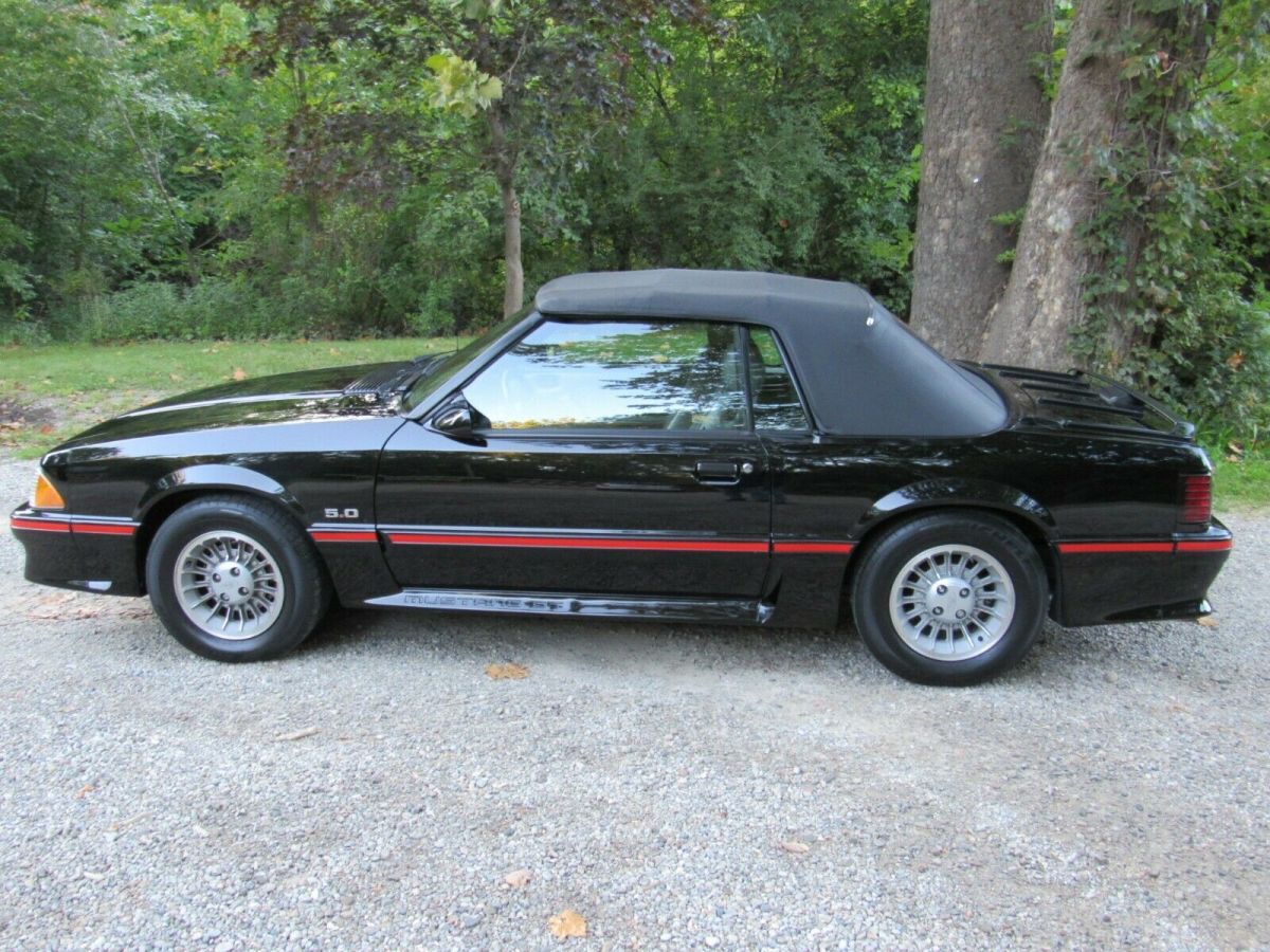 1987 White Ford Mustang Convertible