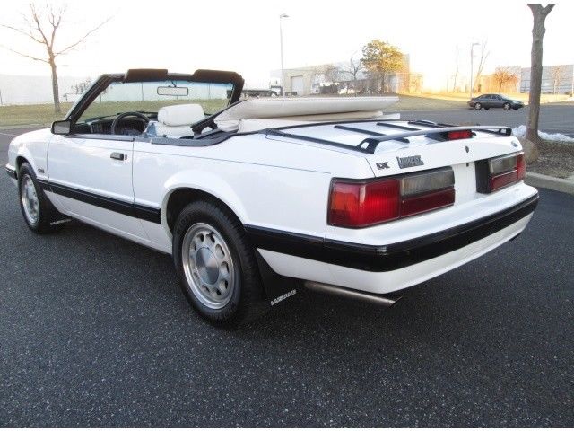 1987 White Ford Mustang Convertible