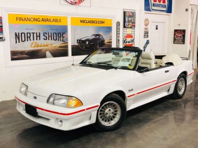 1987 White Ford Mustang Convertible