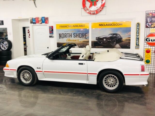 1987 White Ford Mustang Convertible