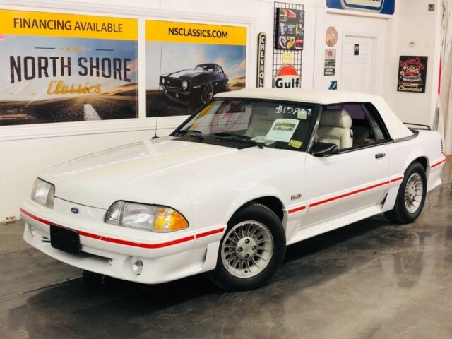 1987 White Ford Mustang Convertible