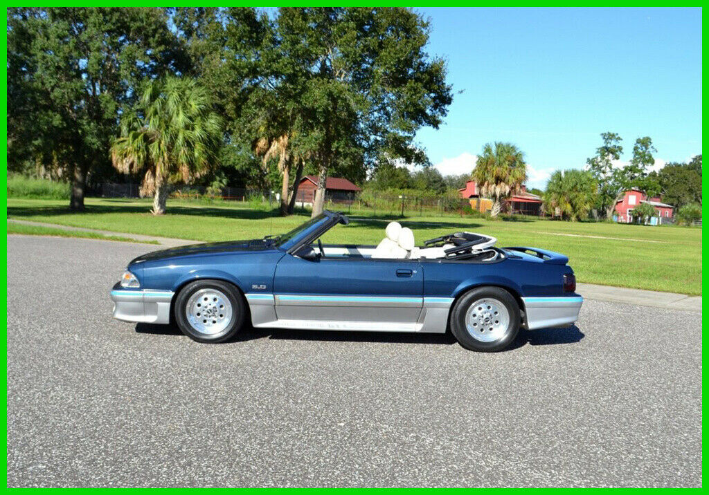 1987 Blue Ford Mustang Convertible