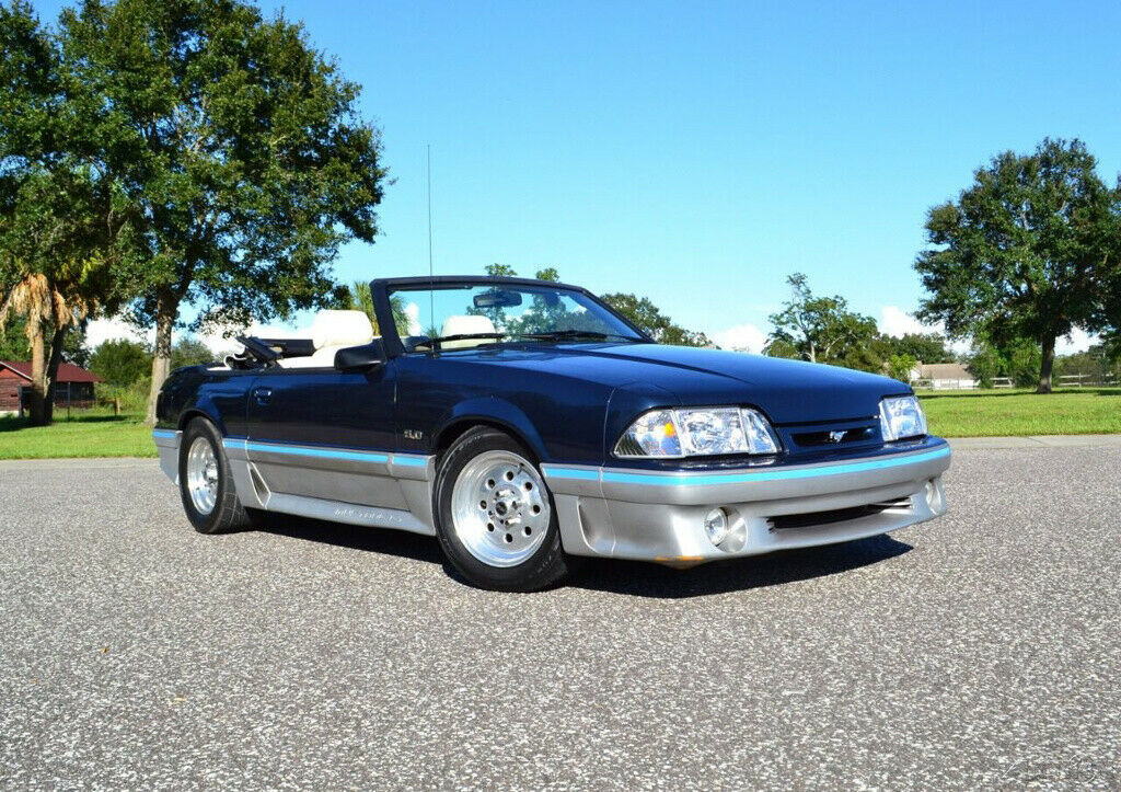 1987 Blue Ford Mustang Convertible
