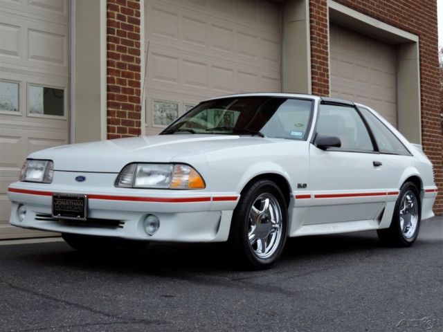 1987 White Ford Mustang Hatchback