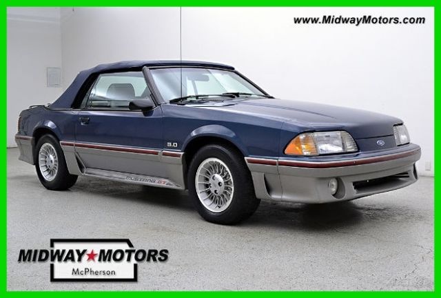1987 Blue Ford Mustang Convertible