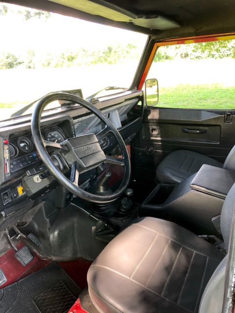 1987 Red Land Rover Defender Standard Cab Pickup