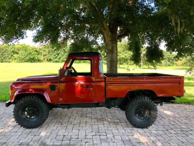 1987 Red Land Rover Defender Standard Cab Pickup