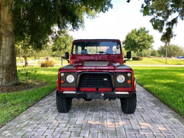 1987 Red Land Rover Defender Standard Cab Pickup
