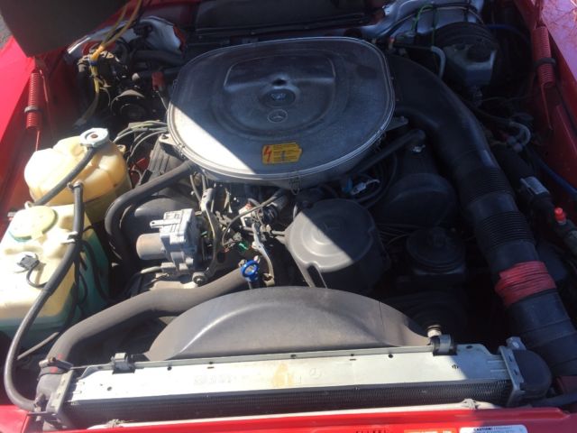 1987 Red Mercedes-Benz SL-Class Convertible