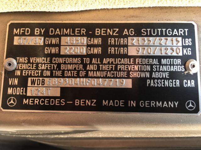 1987 Mercedes-Benz 300-Series Wagon