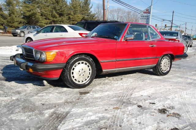 1987 Red Mercedes-Benz SL-Class 2 top convertible