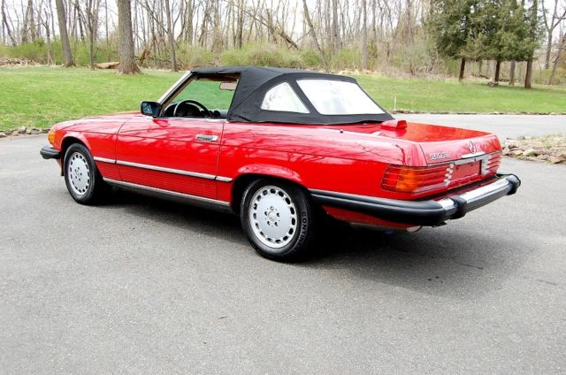 1987 Red Mercedes-Benz SL-Class 2 top convertible