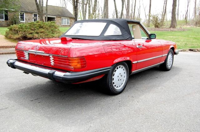 1987 Red Mercedes-Benz SL-Class 2 top convertible