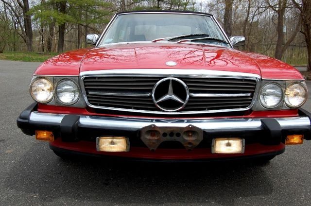1987 Red Mercedes-Benz SL-Class 2 top convertible