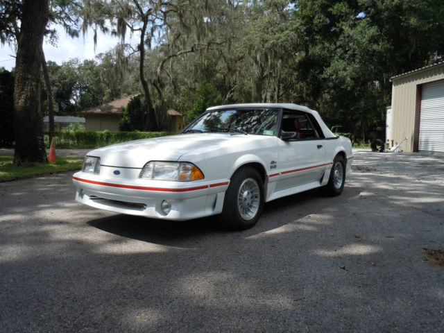 1987 White Ford Mustang Convertible