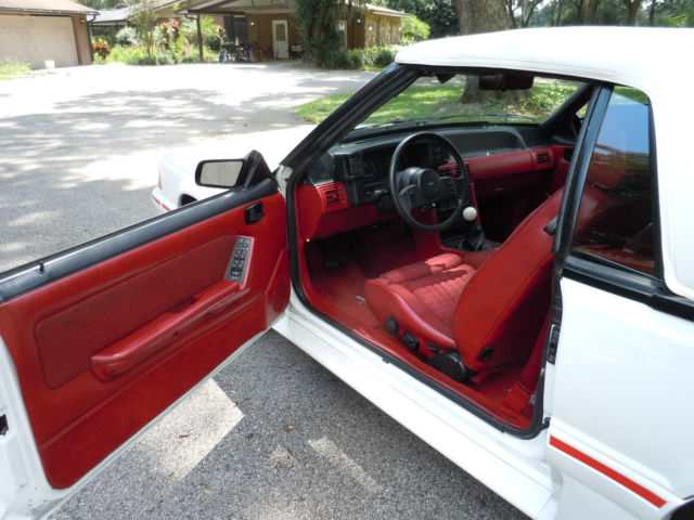 1987 White Ford Mustang Convertible