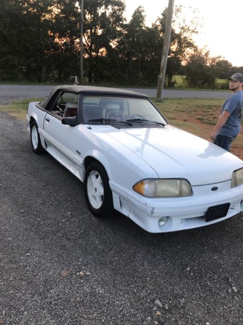1987 White Ford Mustang Convertible
