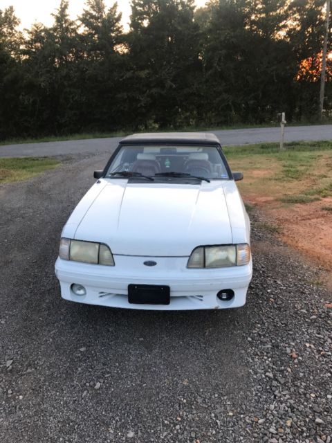 1987 White Ford Mustang Convertible