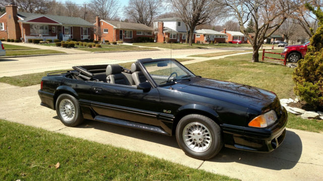 1987 Black Ford Mustang Convertible