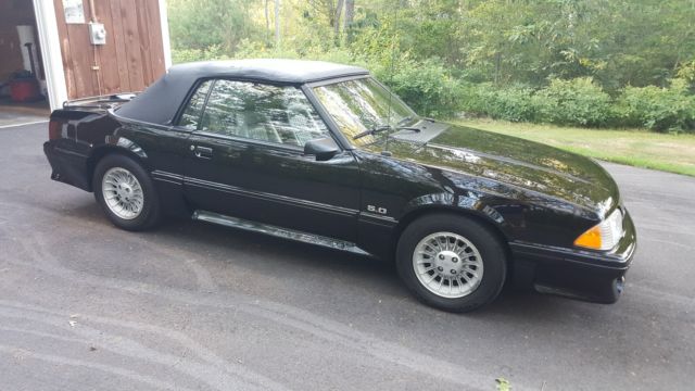 1987 Black Ford Mustang Convertible