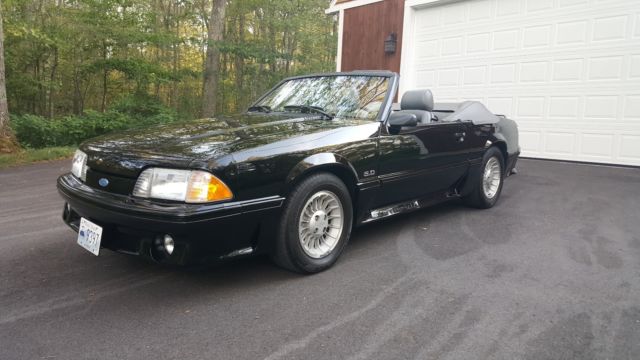 1987 Black Ford Mustang Convertible